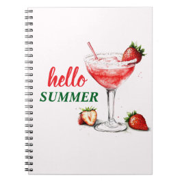Hej Sommar | Jordgubb Cocktail Notisbok Anteckningsbok