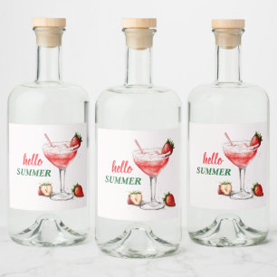 Hej Sommar Jordgubb Cocktail Sprit Etikett