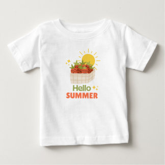 Hej sommar jordgubb solsken baby t-shirt