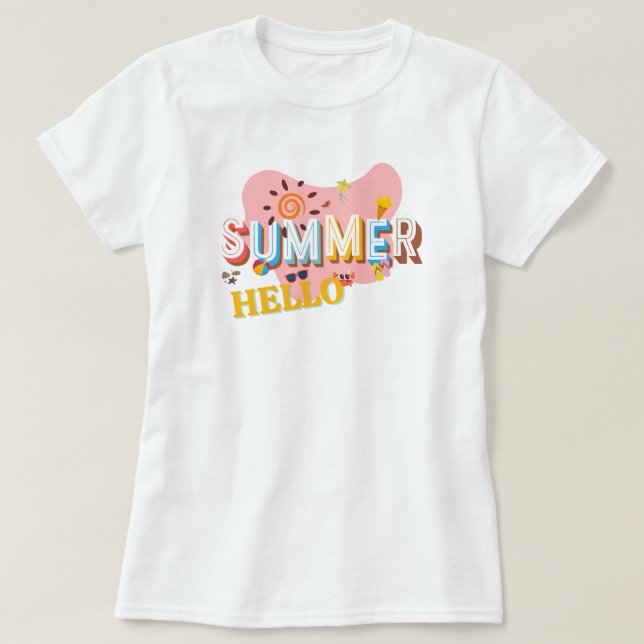 "Hej sommar kul strand t-shirt" T Shirt (Design framsida)