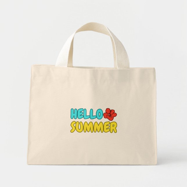 Hej Sommar Liten Tote Mini Tygkasse (Framsidan)
