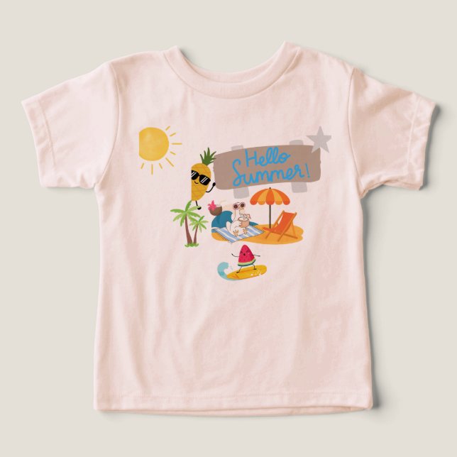 Hej sommar liten unge t shirt (Design Framsida)