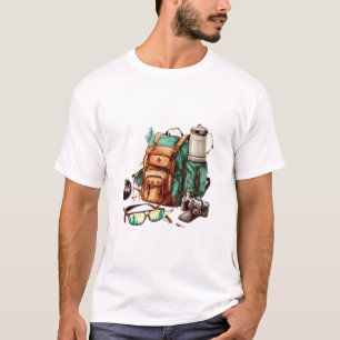 Hej sommar Retro Palmträd Camping Grafik T Shirt
