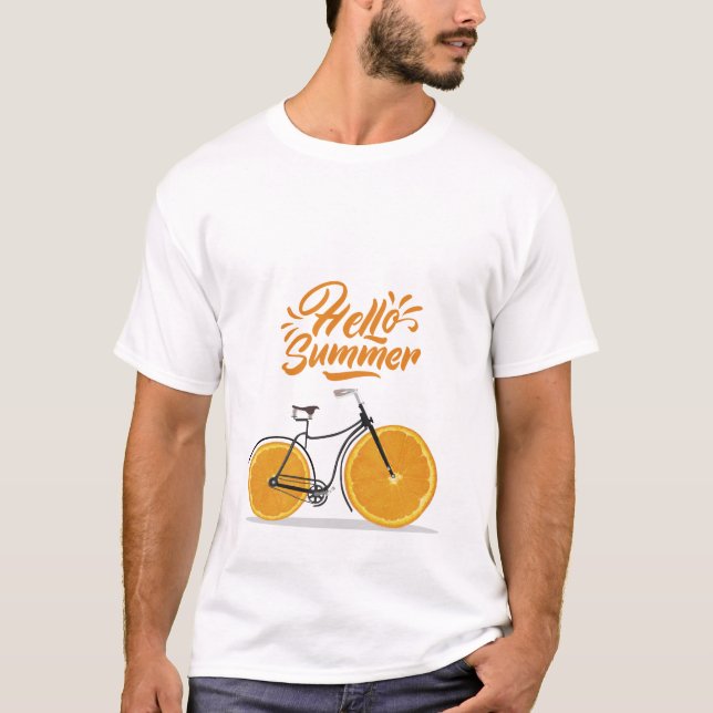 Hej sommar, rolig motorcykel t shirt (Framsida)