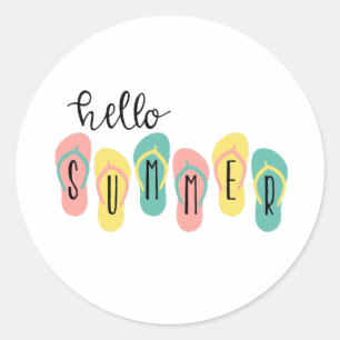 Hej, sommar runt klistermärke