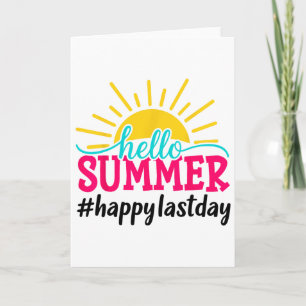 Hej sommar sista skoldagen lärare elev kort