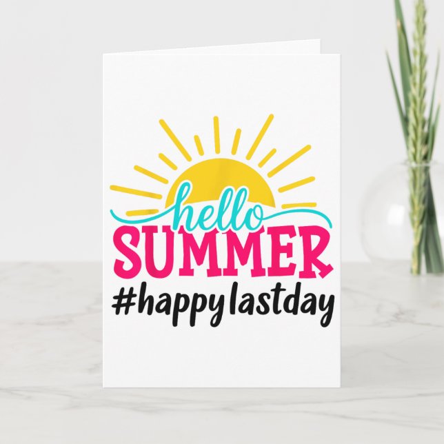 Hej sommar sista skoldagen lärare elev  kort (Framsida)
