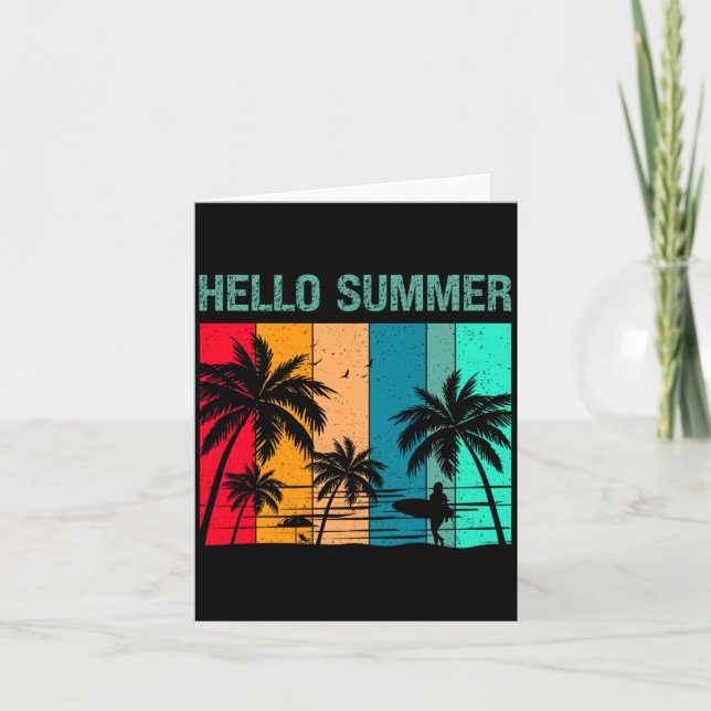 Hej Sommar - Sol Hav och Sand - Sommar Surfning Kort (Framsida)