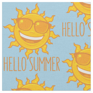 Hej sommar Sol med solglasögon Tyg