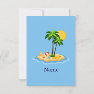 Hej sommar solsken Retro cirkel Vintage strand  Tack Kort