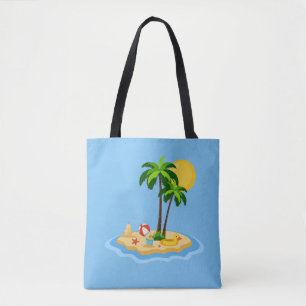 Hej sommar solsken Retro cirkel Vintage strand Tygkasse