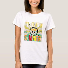 Hej sommar söt färgrik chic stilren dam  t shirt