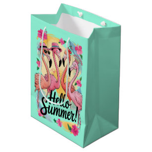 Hej sommar söt flamingo strand semester tropisk