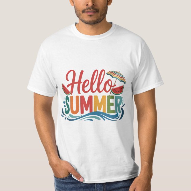Hej sommar söt rolig T-shirt present till honom he (Framsida)