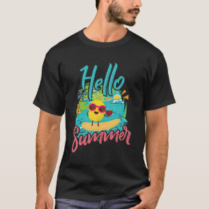 Hej Sommar Söt Tjej Beachkläder T-Shirt