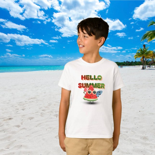 Hej sommar söt vattenmelon strand konst t shirt (Skapare uppladdad)