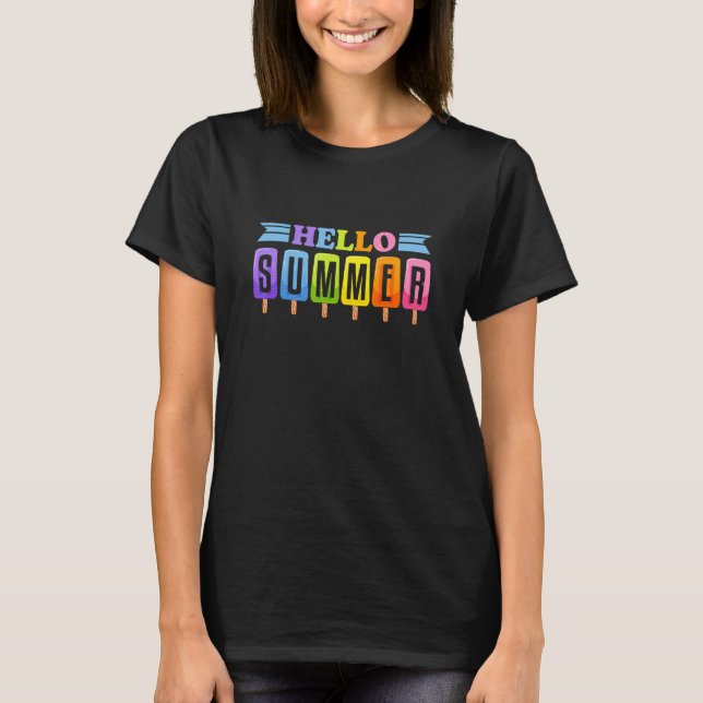 Hej sommar-stav Sött efterrätspinnar T Shirt (Framsida)