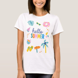 Hej Sommar Strand Nöje Retro Design T Shirt
