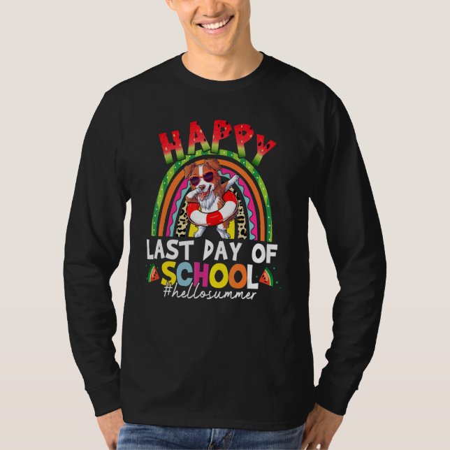 Hej Sommar Studenten Gräns Collie Dabbing Rain T Shirt (Framsida)
