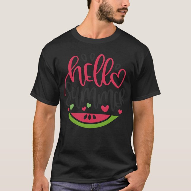Hej Sommar trendig 80-tals present T Shirt (Framsida)
