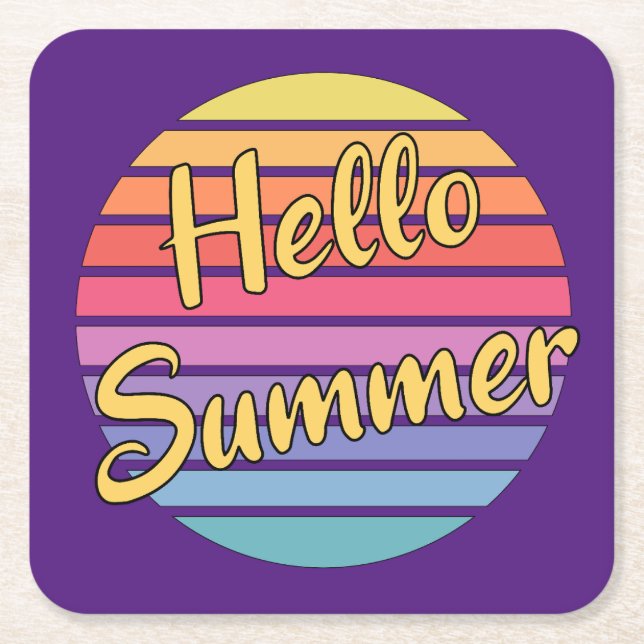 Hej sommar underlägg papper kvadrat (Framsidan)