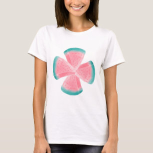 Hej Sommar - Vattenmelon Skivor Vattenfärgade Bild T Shirt