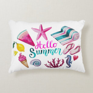 Hej, sommaraccent Pillow Prydnadskudde
