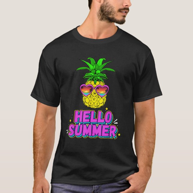 Hej Sommaranas med sunglass-persika T Shirt (Framsida)