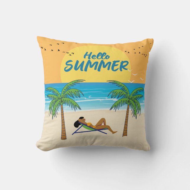 Hej Sommaren, för bästa sommarnatt Kudde (Framsida)