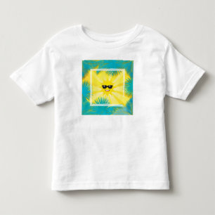 Hej Sommaren! Lycklig Sol Smiley Tropical handflat T Shirt