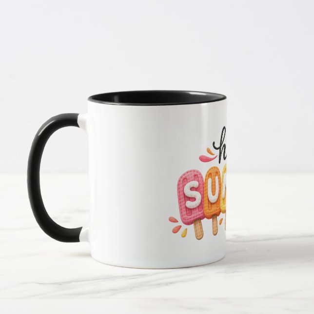 Hej sommarfärgglad ispinne sommarfirande mugg (Vänster)