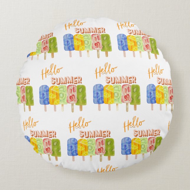 hej sommarglass rund kudde (Framsidan)