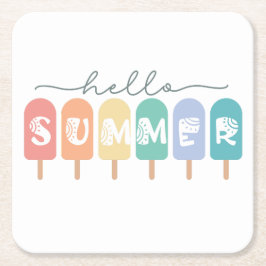 Hej, sommarkolv underlägg papper kvadrat