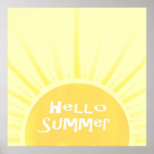 Hej sommarkonst i sol poster