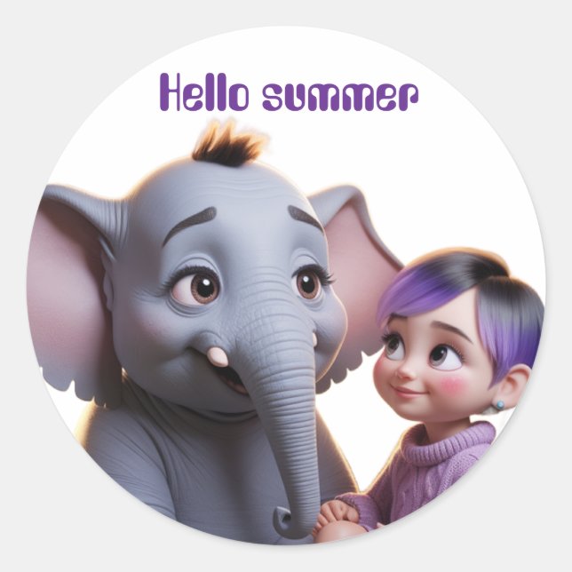 Hej sommarlov runt klistermärke (Framsida)