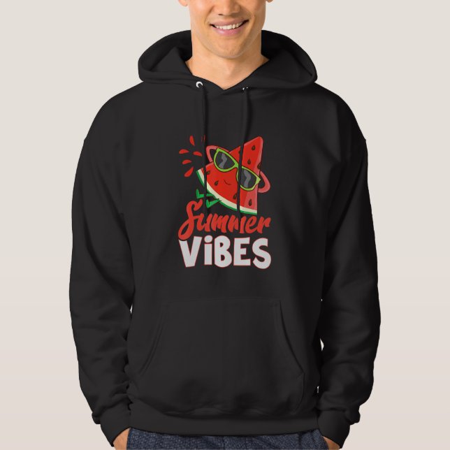 Hej Sommarmelon med solglasögon Hoodie (Framsida)