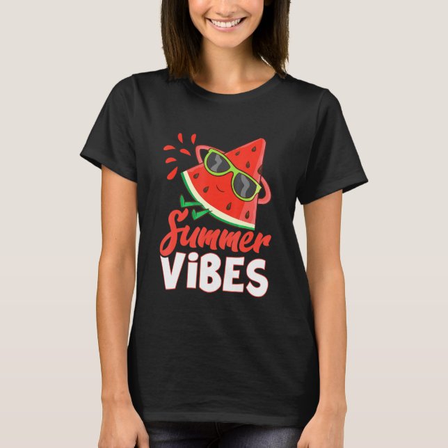 Hej Sommarmelon med solglasögon T Shirt (Framsida)