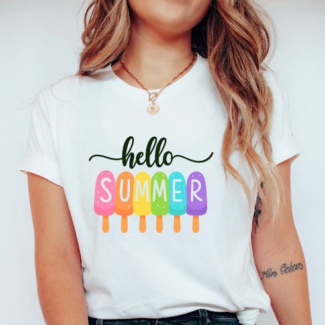 Hej sommarregnbåge ; Roligt färgglatt semester T Shirt (Skapare uppladdad)