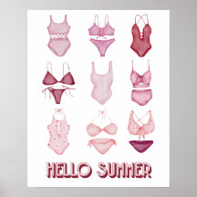 Hej Sommarscheckar, konst Poster, röd/Rosa