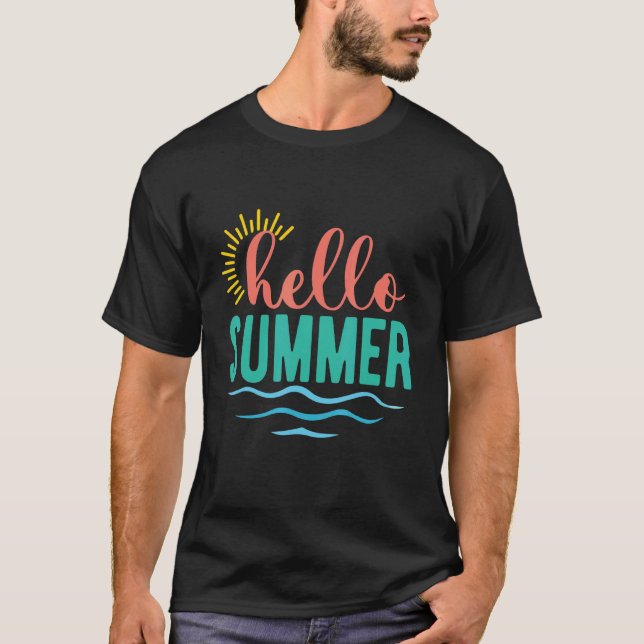 Hej Sommarskolelärare Student Beach T Shirt (Framsida)