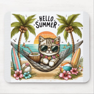 Hej sommarstrand katt musmatta