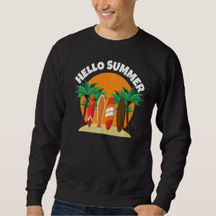 Hej sommarsurfing Sommarbovarvacation Lång Ärmad Tröja