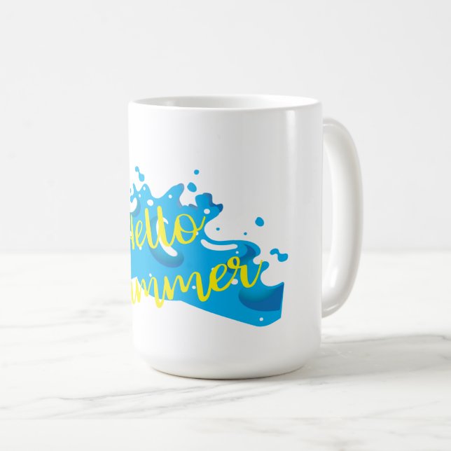 Hej, sommartid, Vinkar grafik, Coola vit Kaffemugg (Framsida höger)