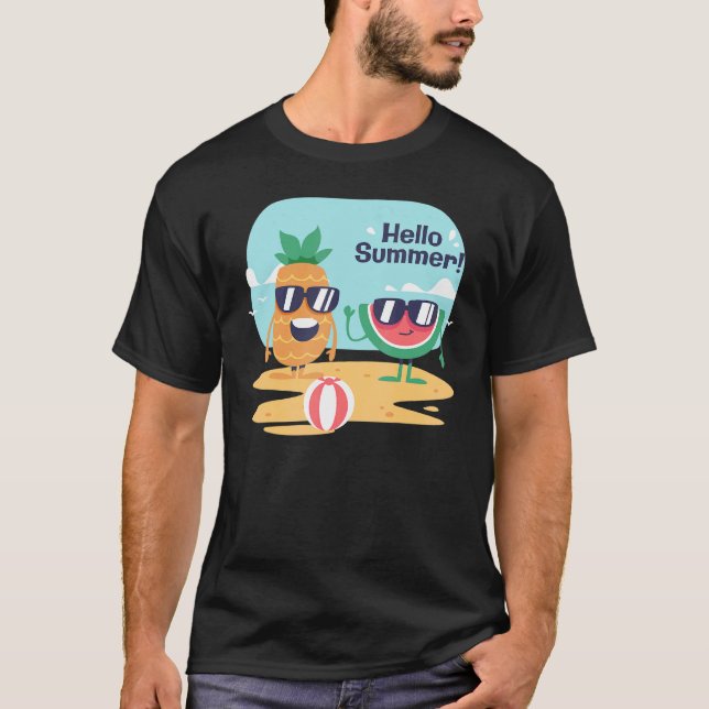 Hej sommarvakation Ice Cream Sol Beach Manar Kids  T Shirt (Framsida)