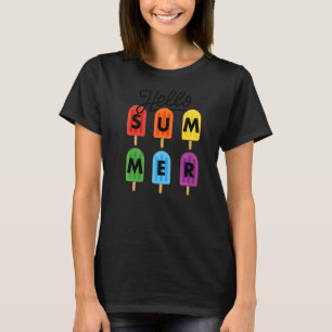 Hej Sommarventilation Cute Ice Lolly Popsicle helv T Shirt