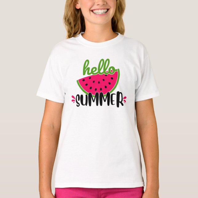 Hej Sommervattenmelon  T Shirt (Framsida)