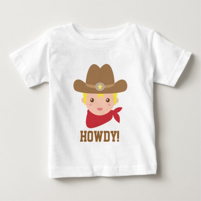 Hej, söt cowboy för små pojkar t shirt (Framsida)