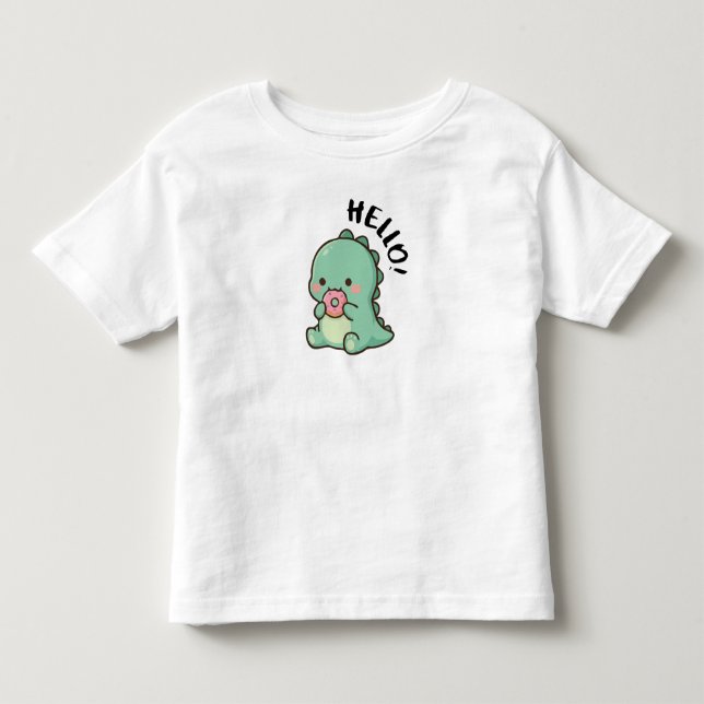 Hej söt dinosaurie barn t-shirt (Framsida)