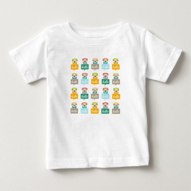 Hej Söt Färgrik Hej T-shirt (Framsida)