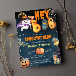 Hej, söt spöke Halloween födelsedagsfest Inbjudningar
